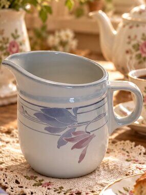 Vintage Studio Nova Tender Bloom Creamer Pitcher 90s Floral Cottagecore